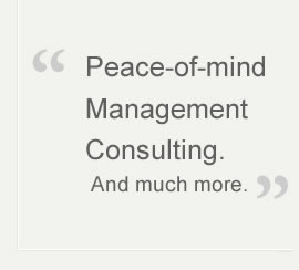 “ Peace-of-mind Management Consulting. And much more.”